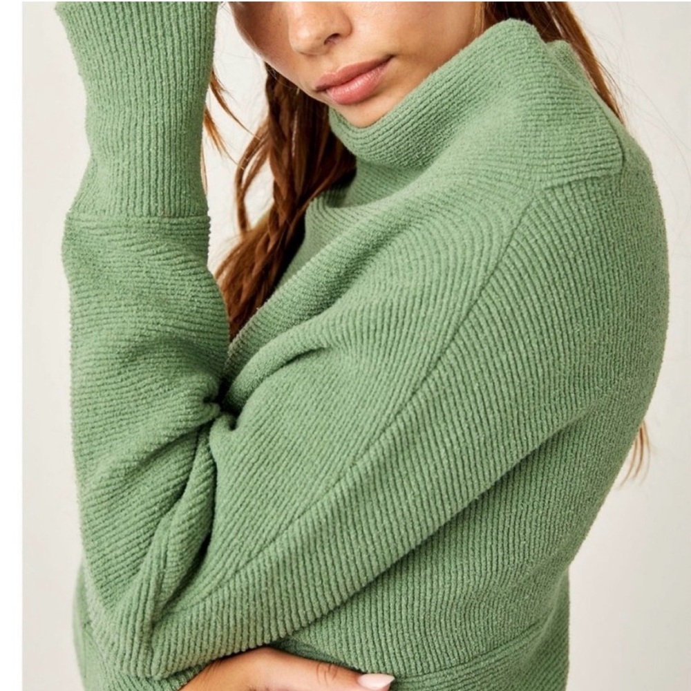 FREE PEOPLE Ottoman Slouchy Tunic Sea Fern Green Size Small - Picture 2 of 13